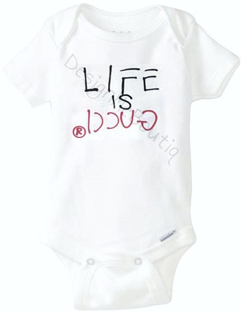 bonnet gucci bébé|life is Gucci baby onesie.